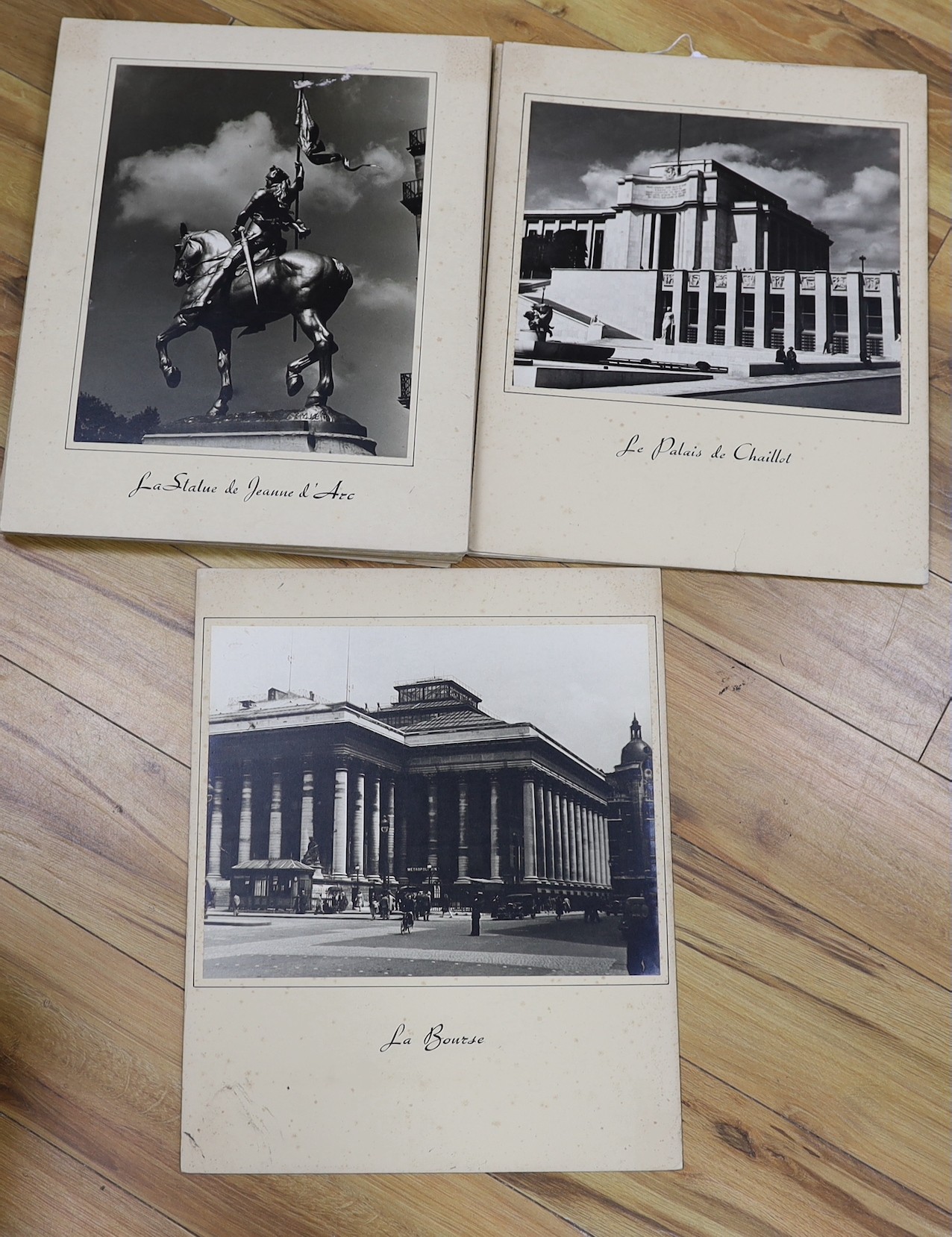 A collection of 1950's French black and white architectural photographs, 51 x 41cm overall, unframed